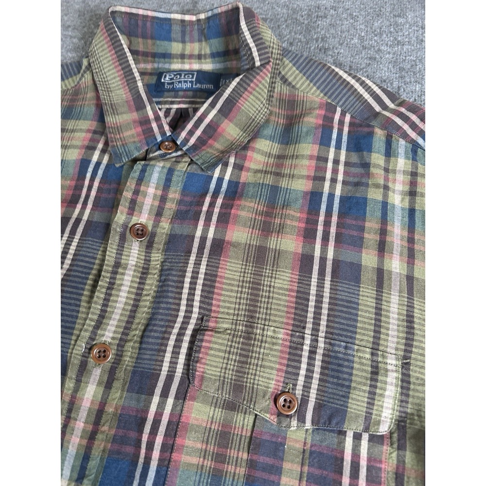 Polo Ralph Lauren Men's XL Multicolor Plaid Check Long Sleeve Button Up Shirt - Picture 2 of 6